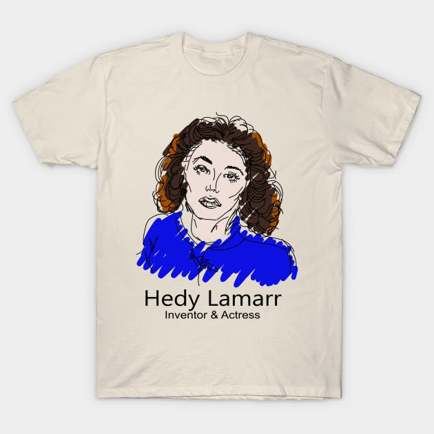 Historical Women in STEM, Hedy Lamarr T-Shirt by CatsandBats